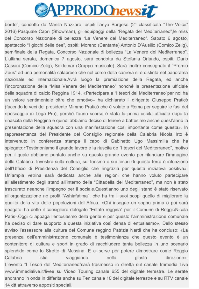 Rassegna Stampa 2016